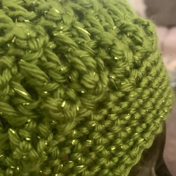 Hand Crocheted Women's Beanie & Wrist Warmers - Picture 4 of 13